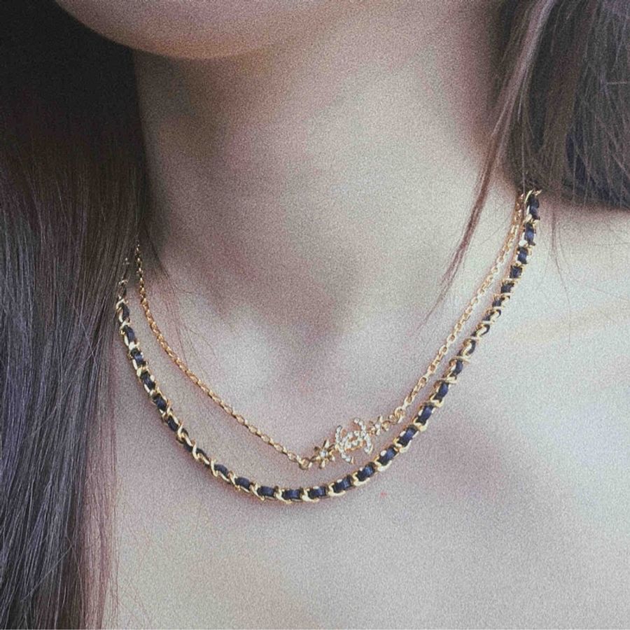 Chanel 皮穿鏈雙c項鍊-5