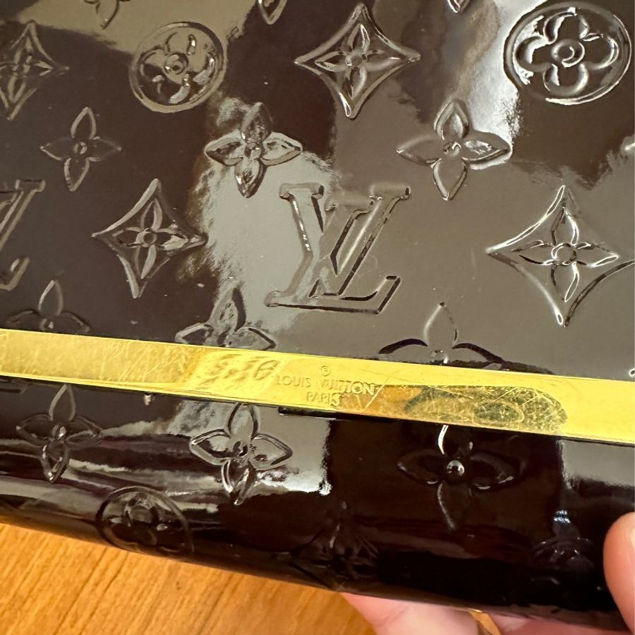 LV 紫漆皮掀蓋手提兩用包-6