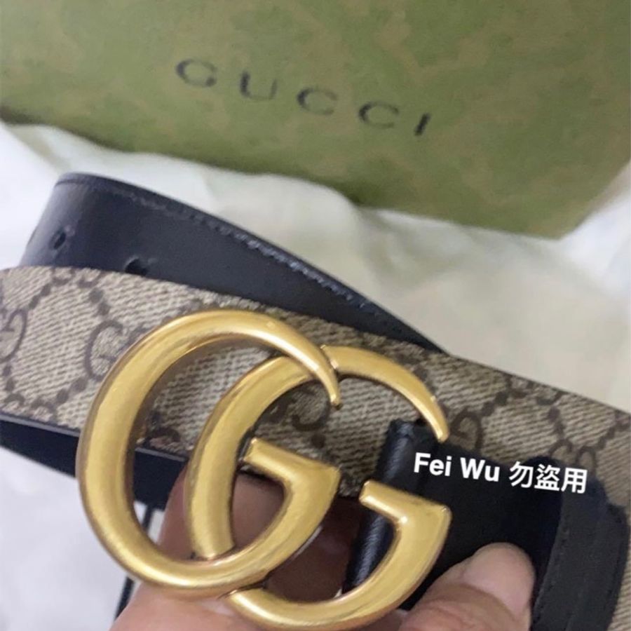GUCCI老花皮帶-0
