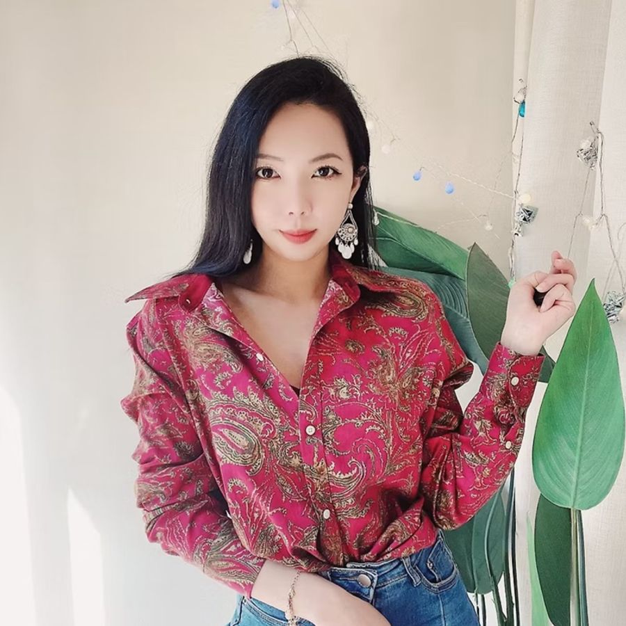 桃紫紅宮廷花紋圖騰 古著翻領純棉襯衫上衣 vintage Shirt-5
