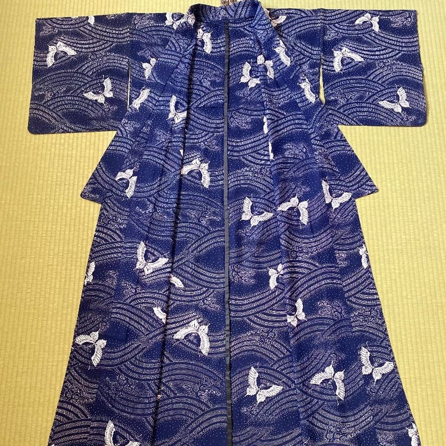 藏私·Collection_亂蝶舞波古著小紋和服單衣-6