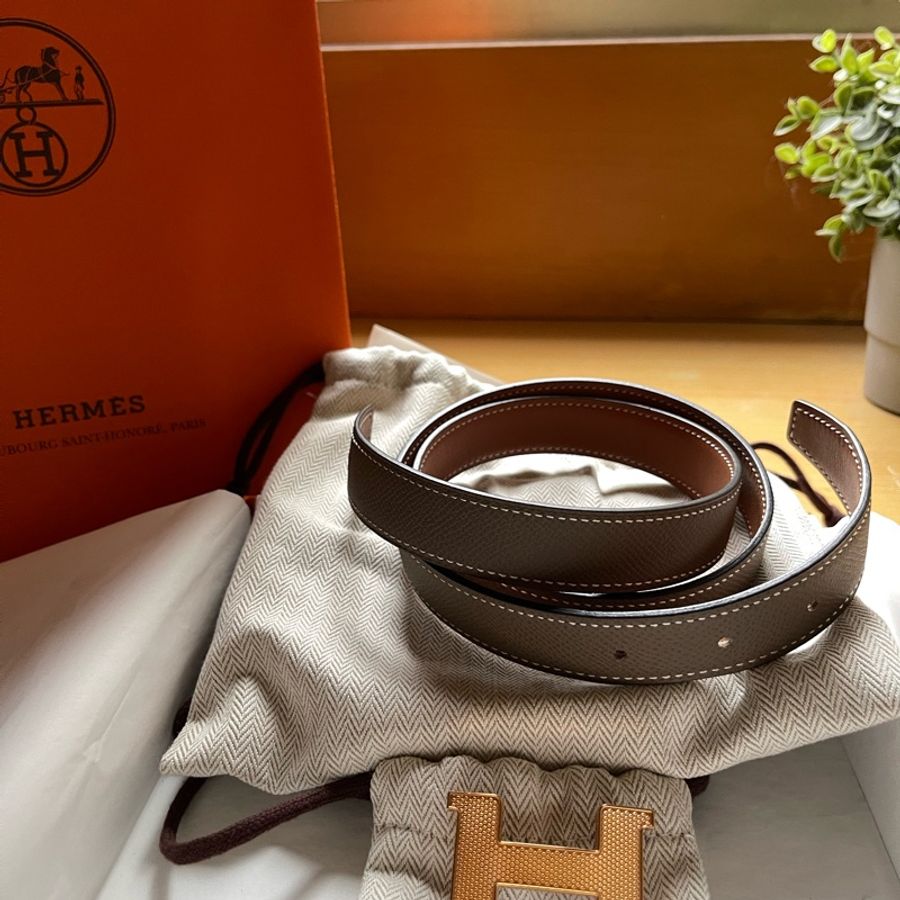 Hermes 雙面H logo皮帶-0