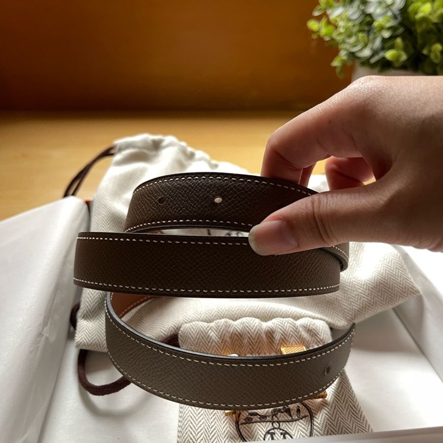 Hermes 雙面H logo皮帶-8