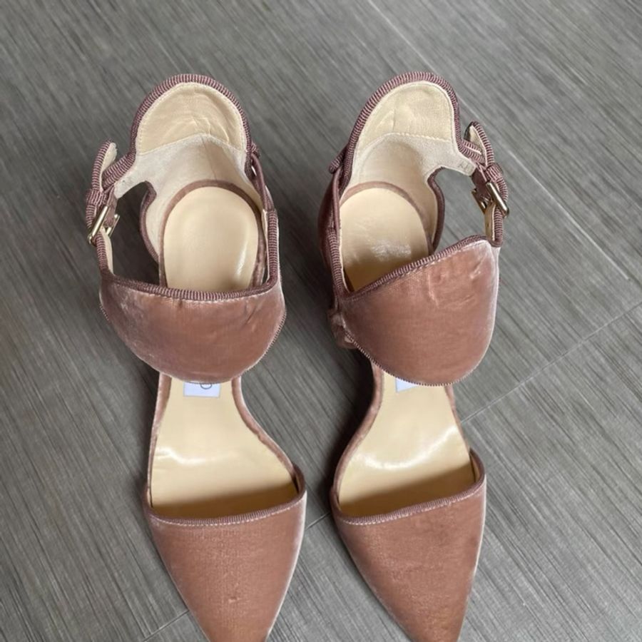 Jimmy choo 絲絨高跟涼鞋 35號 35.5也可以 鞋跟9cm 全新僅試穿-0