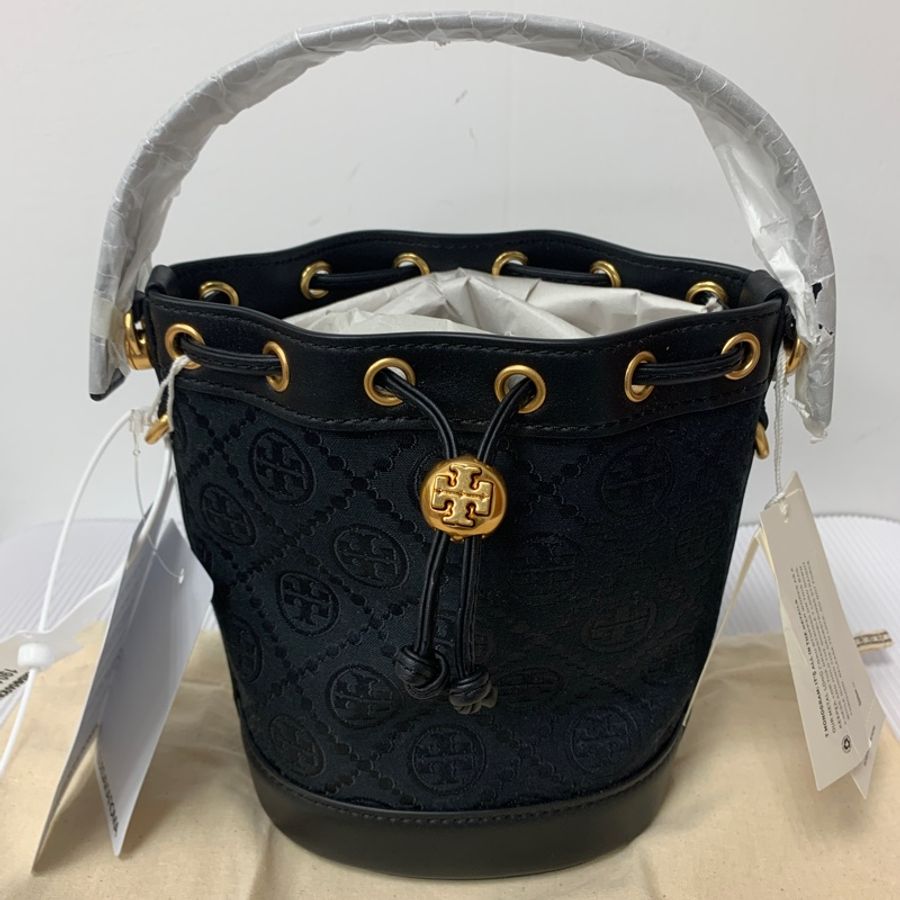 Tory Burch 全新迷你緹花2023新色黑色水桶包-3
