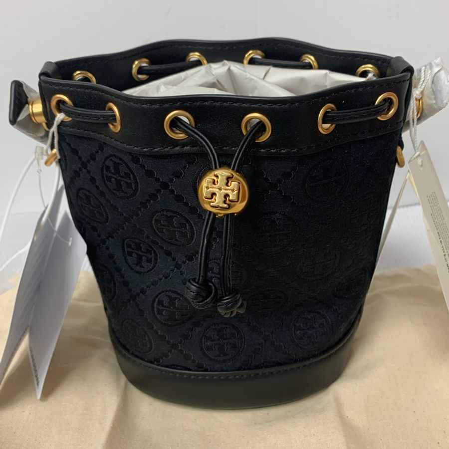 Tory Burch 全新迷你緹花2023新色黑色水桶包-4