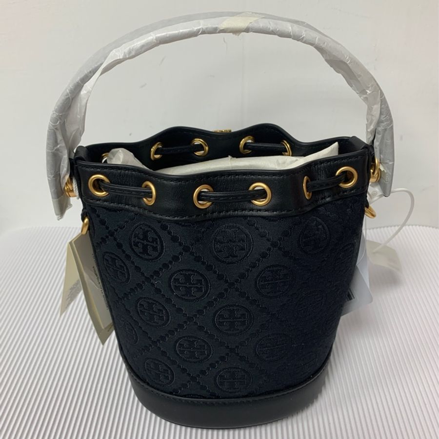 Tory Burch 全新迷你緹花2023新色黑色水桶包-5
