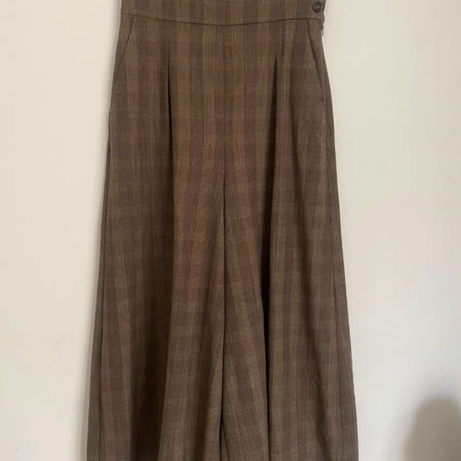 Maxmara Weekend 格子羊毛闊腿褲 秋冬款 全新僅試穿,腰圍32號,腰圍70以内可穿,褲長95-0