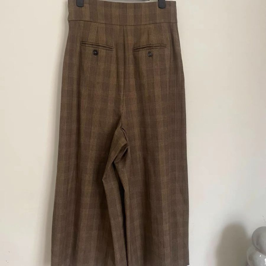 Maxmara Weekend 格子羊毛闊腿褲 秋冬款 全新僅試穿,腰圍32號,腰圍70以内可穿,褲長95-4