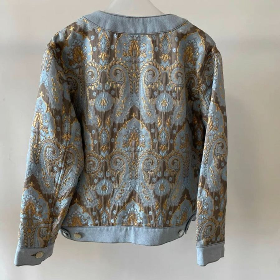sandro 刺繡拼接牛仔外套 全新有吊牌 36號，胸圍100，衣長57 原價一萬六千左右-5