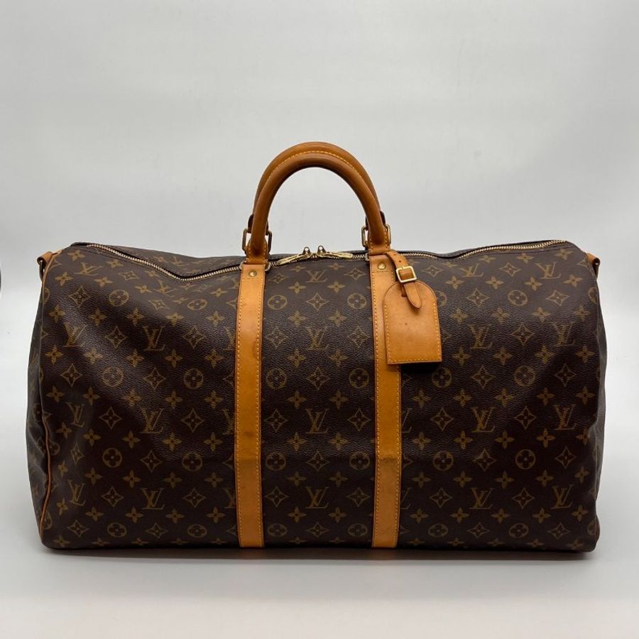 Louis Vuitton LV 老花字紋 55公分keepall 旅行袋/行李包/斜背包/手提包-0