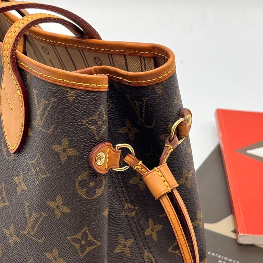 Louis Vuitton LV 字紋 NEVER FULL 中號肩背包/托特包/購物包-7