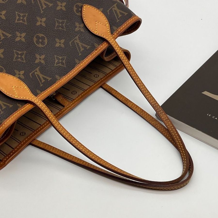 Louis Vuitton LV 字紋 NEVER FULL 中號肩背包/托特包/購物包-8