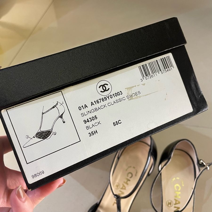 (已售出)Chanel高跟鞋35.5C細跟T字繫帶-5
