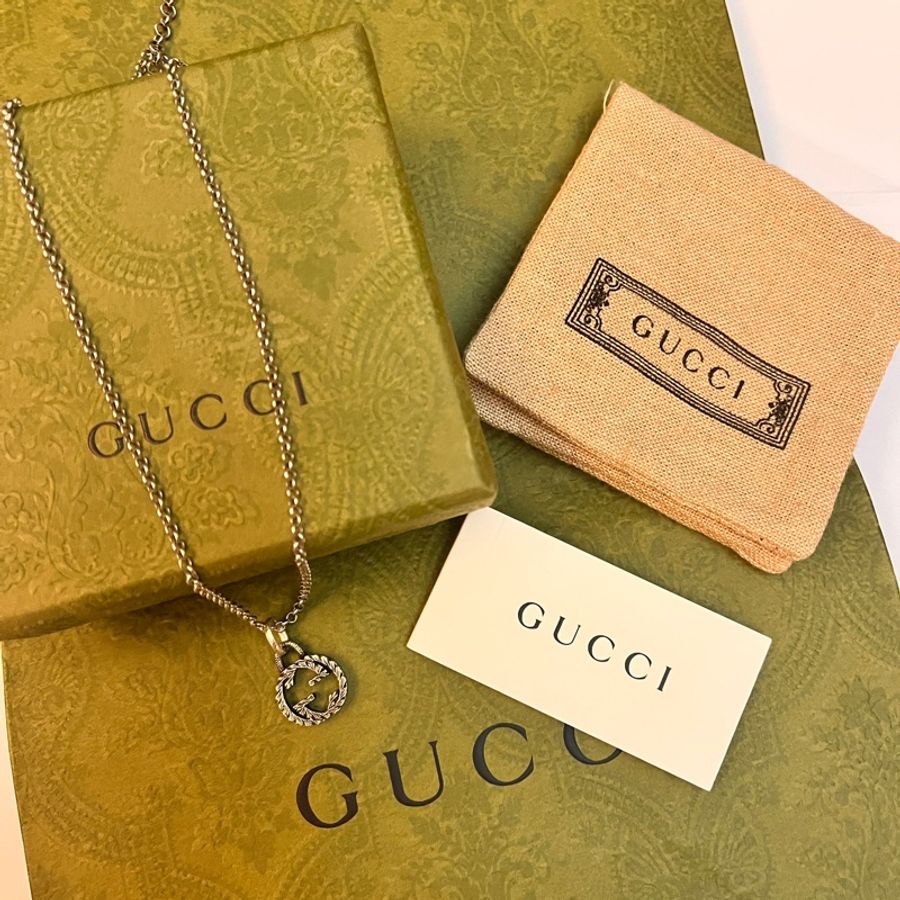 Gucci 經典雙G雕花仿舊項鍊-2