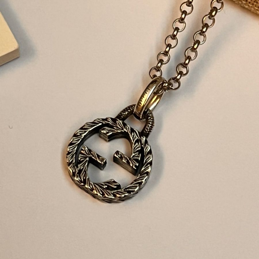 Gucci 經典雙G雕花仿舊項鍊-5