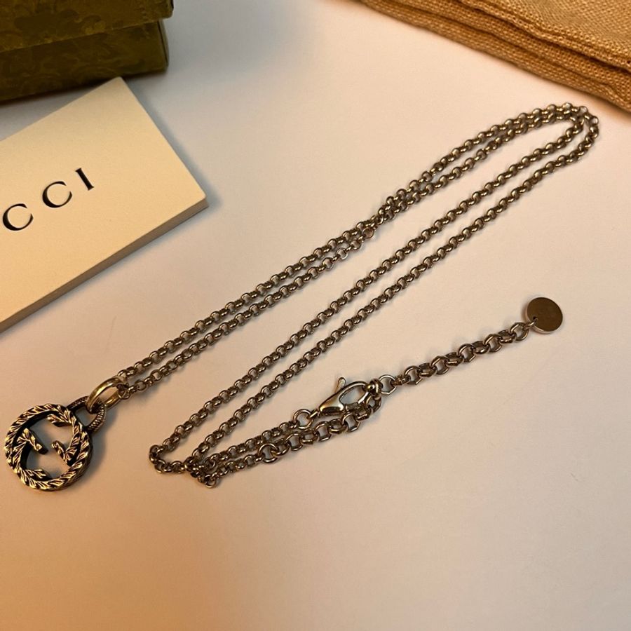 Gucci 經典雙G雕花仿舊項鍊-11