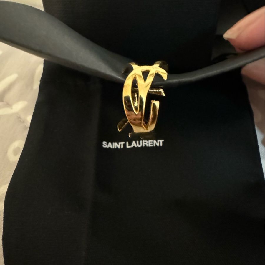 ［Saint Laurent/YSL/聖羅蘭] OPYUM扭曲設計金屬戒指-0
