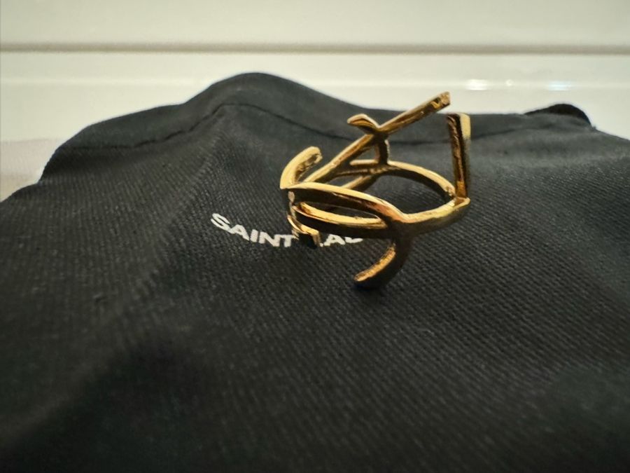 ［Saint Laurent/YSL/聖羅蘭] OPYUM扭曲設計金屬戒指-2