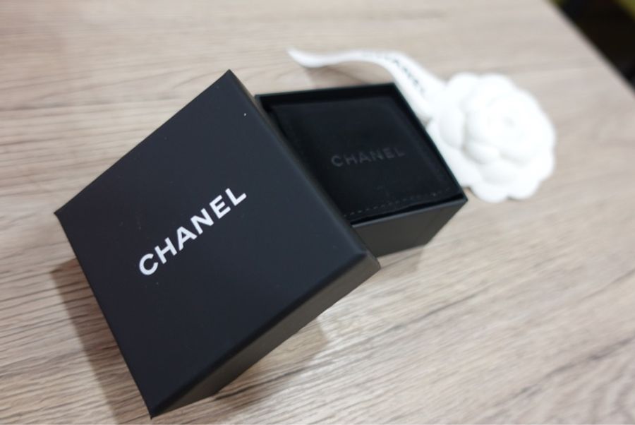 Chanel 香奈兒 雙C logo 方塊金水鑽耳環-4