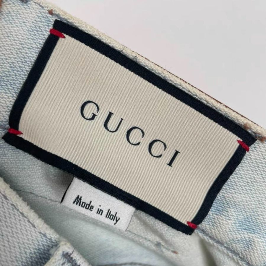 Gucci 花卉牛仔短裙 38號 九成新-1