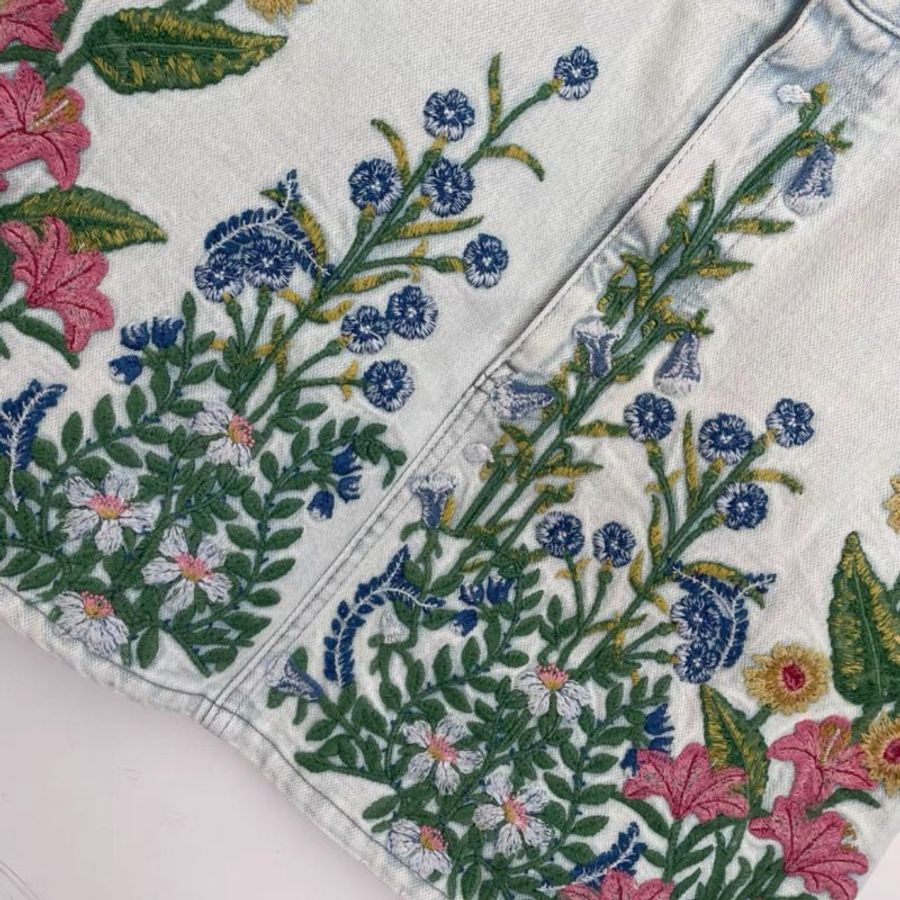 Gucci 花卉牛仔短裙 38號 九成新-2