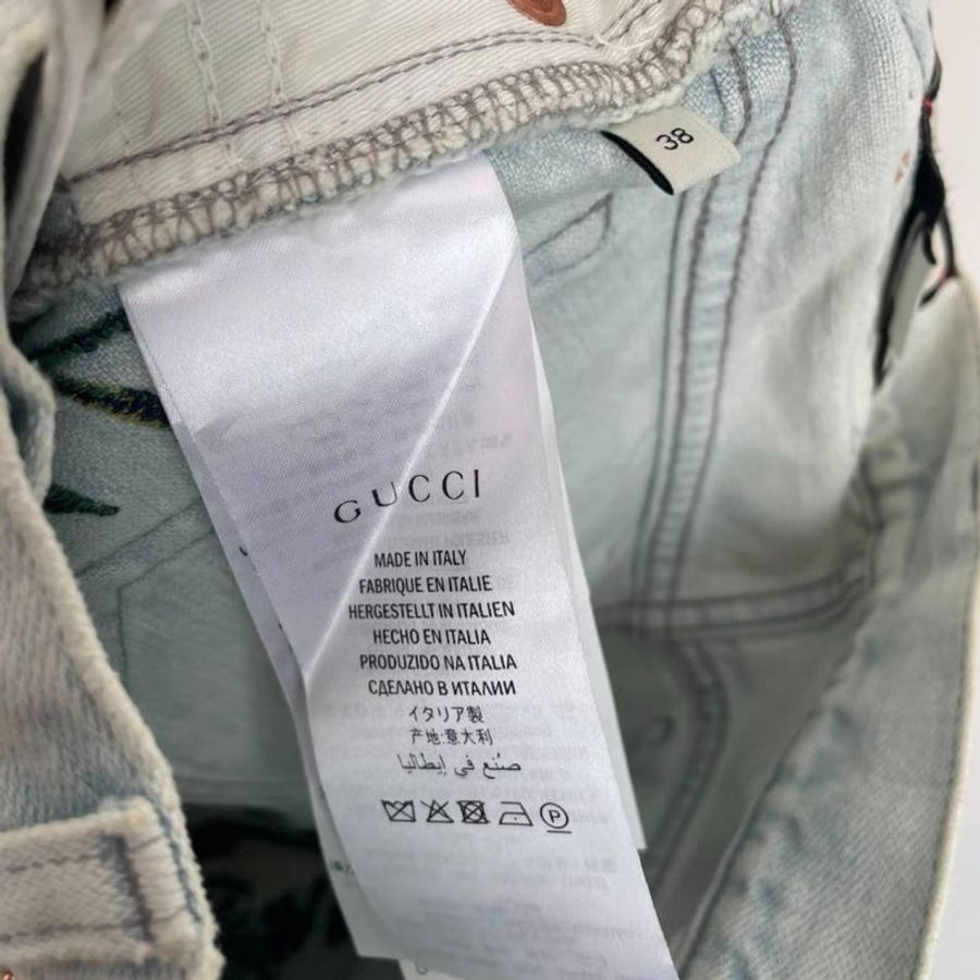 Gucci 花卉牛仔短裙 38號 九成新-3