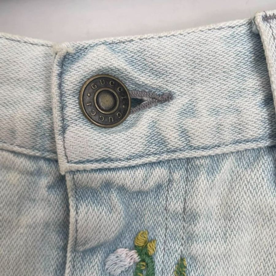 Gucci 花卉牛仔短裙 38號 九成新-4