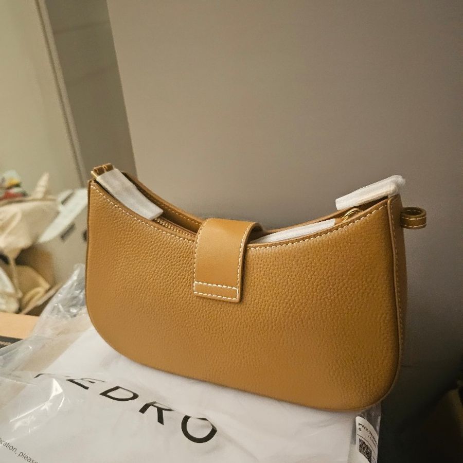 全新pedro牛皮肩揹斜揹包 美拉德色系(全新)-3