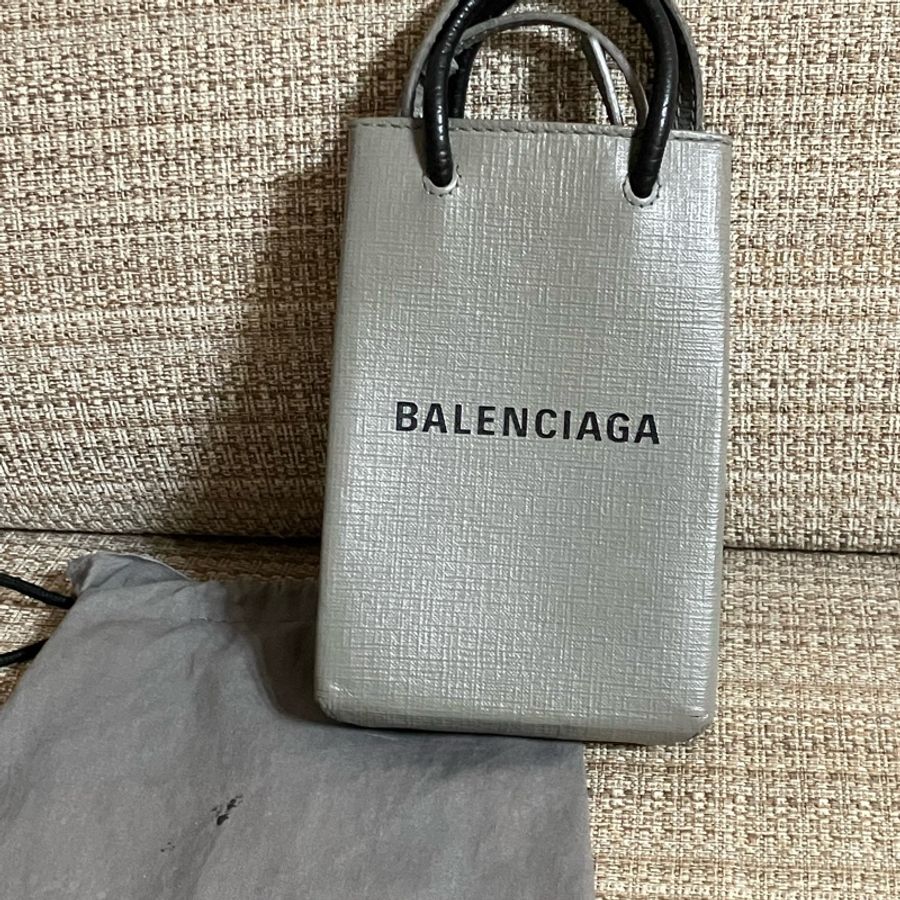 巴黎世家 BALENCIAGA 紙袋包 灰色-1