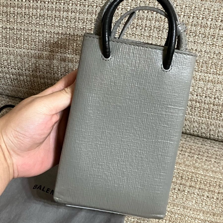 巴黎世家 BALENCIAGA 紙袋包 灰色-6