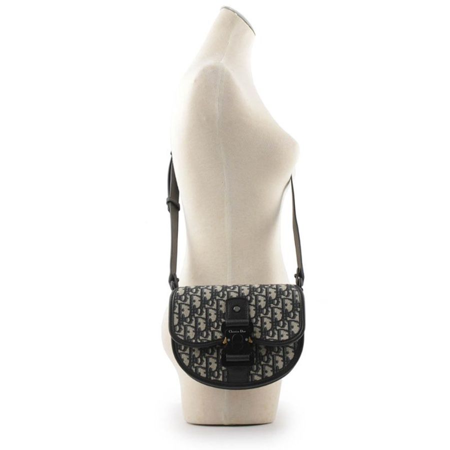 DIOR GALLOP OBLIQUE 緹花布迷你郵差包(米色/黑色)-7