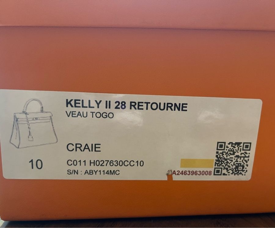 Kelly 凱莉包|夢幻經典28內縫| CRAIE 10 超仙奶昔白|A刻金扣|包況完美|全配,另贈六千元專屬愛包枕、內膽包與防塵袋-1