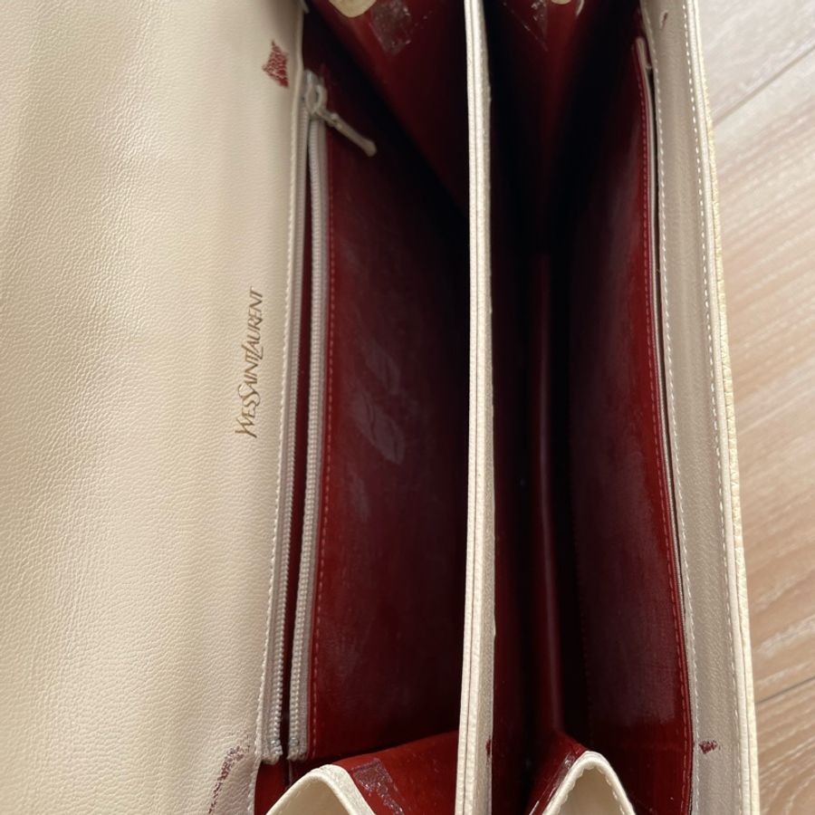 YSL vintage 蜥蜴皮肩背包-9