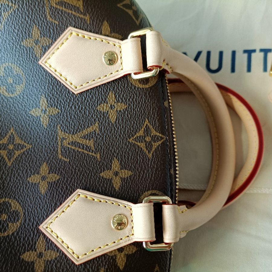 (9.9成新) LV speedy 20 monogram,米色寬背帶,大全配-14