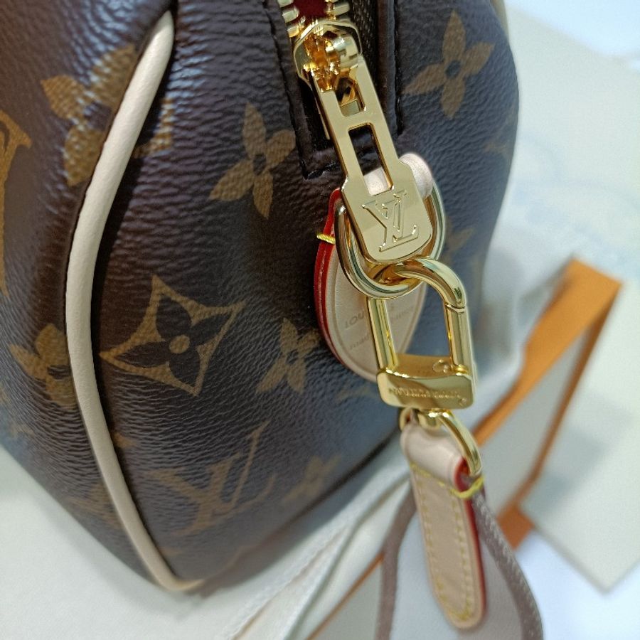 (9.9成新) LV speedy 20 monogram,米色寬背帶,大全配-10