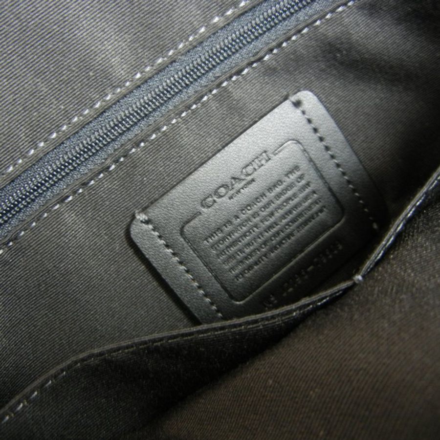 金鐸精品~2300 COACH 79609 C-LOGO黑灰PVC肩背托特包 全新品-7
