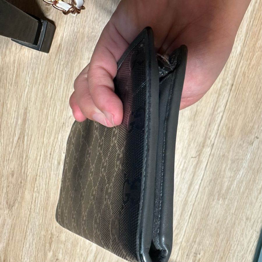 Gucci雙G亮面L型拉鍊長夾-7
