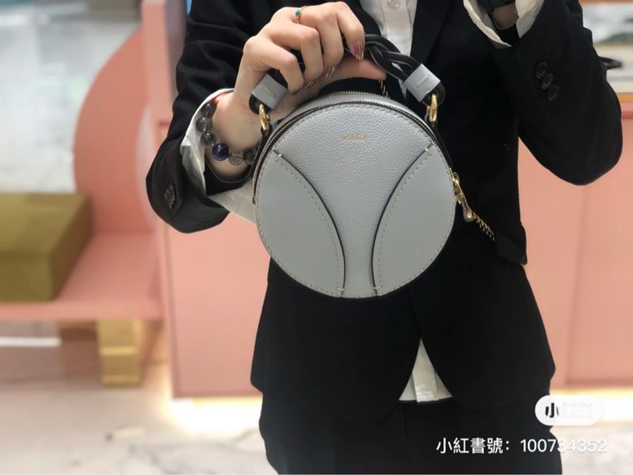 CHLOE MINI DARIA系列燙印LOGO迷你雙層圓餅包(寶寶藍) ⭕️全新閒置品⭕️-4