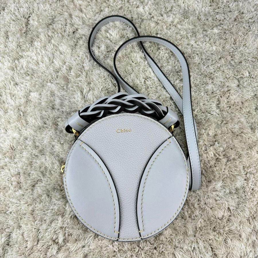 CHLOE MINI DARIA系列燙印LOGO迷你雙層圓餅包(寶寶藍) ⭕️全新閒置品⭕️-5