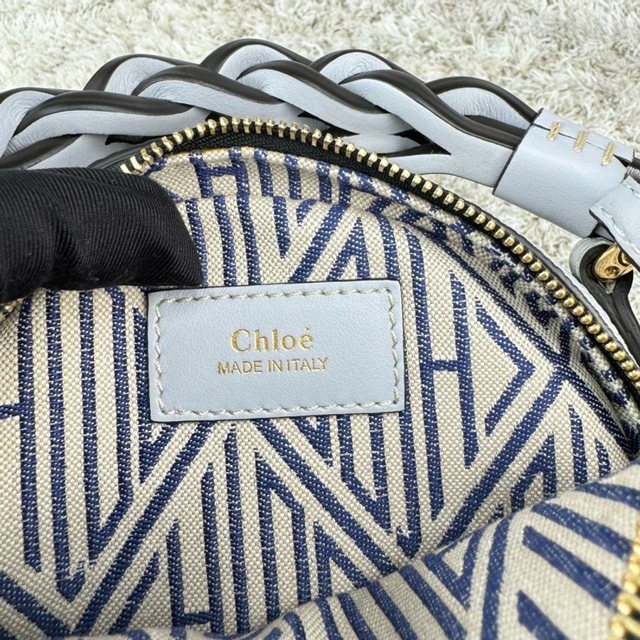 CHLOE MINI DARIA系列燙印LOGO迷你雙層圓餅包(寶寶藍) ⭕️全新閒置品⭕️-6