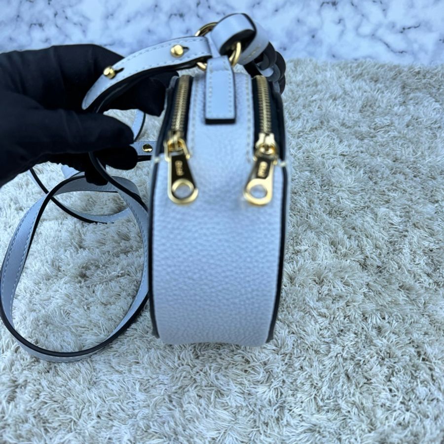 CHLOE MINI DARIA系列燙印LOGO迷你雙層圓餅包(寶寶藍) ⭕️全新閒置品⭕️-10