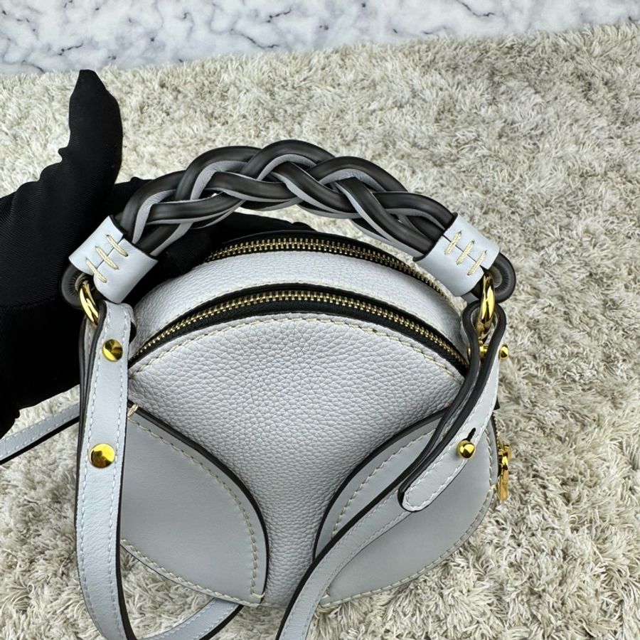 CHLOE MINI DARIA系列燙印LOGO迷你雙層圓餅包(寶寶藍) ⭕️全新閒置品⭕️-18