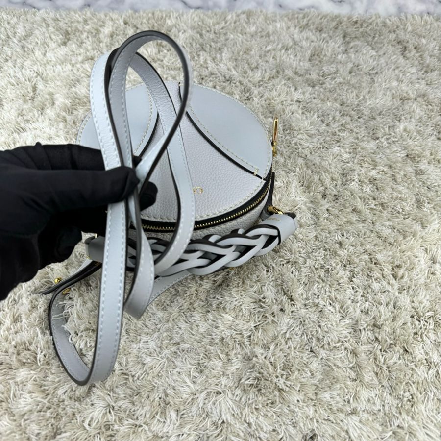 CHLOE MINI DARIA系列燙印LOGO迷你雙層圓餅包(寶寶藍) ⭕️全新閒置品⭕️-19