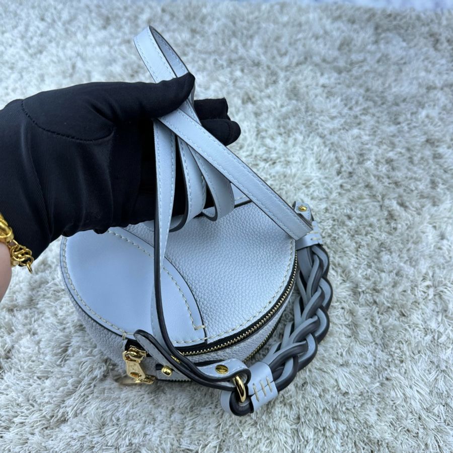 CHLOE MINI DARIA系列燙印LOGO迷你雙層圓餅包(寶寶藍) ⭕️全新閒置品⭕️-20