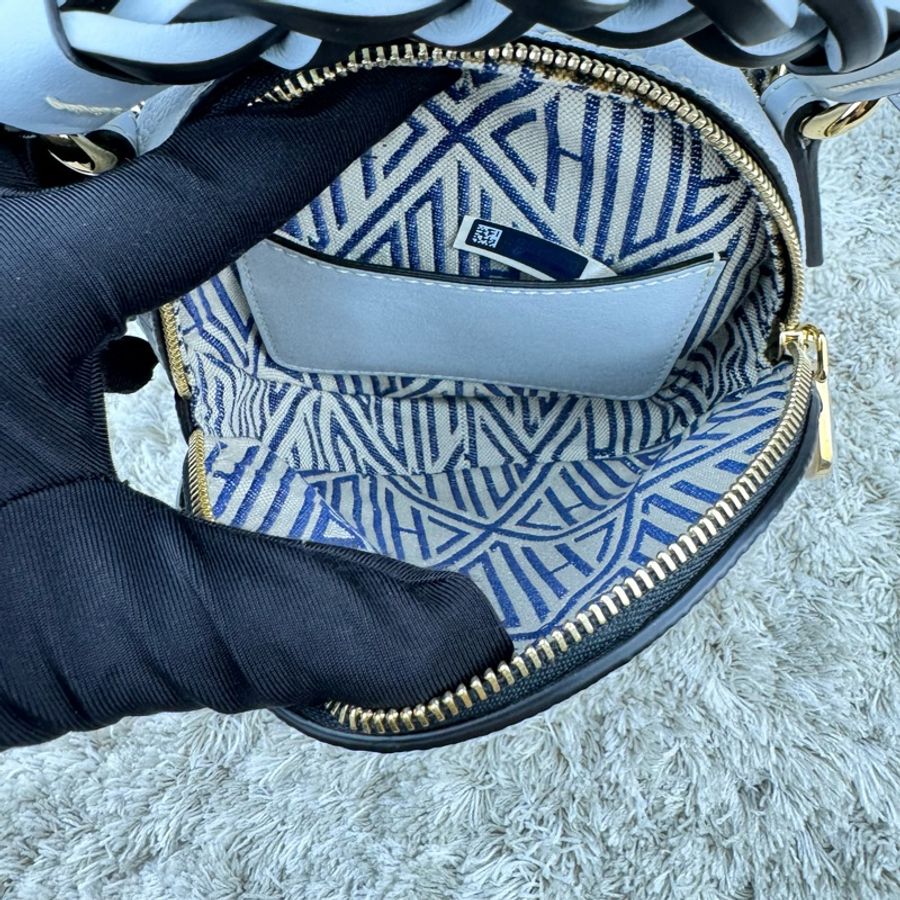CHLOE MINI DARIA系列燙印LOGO迷你雙層圓餅包(寶寶藍) ⭕️全新閒置品⭕️-22