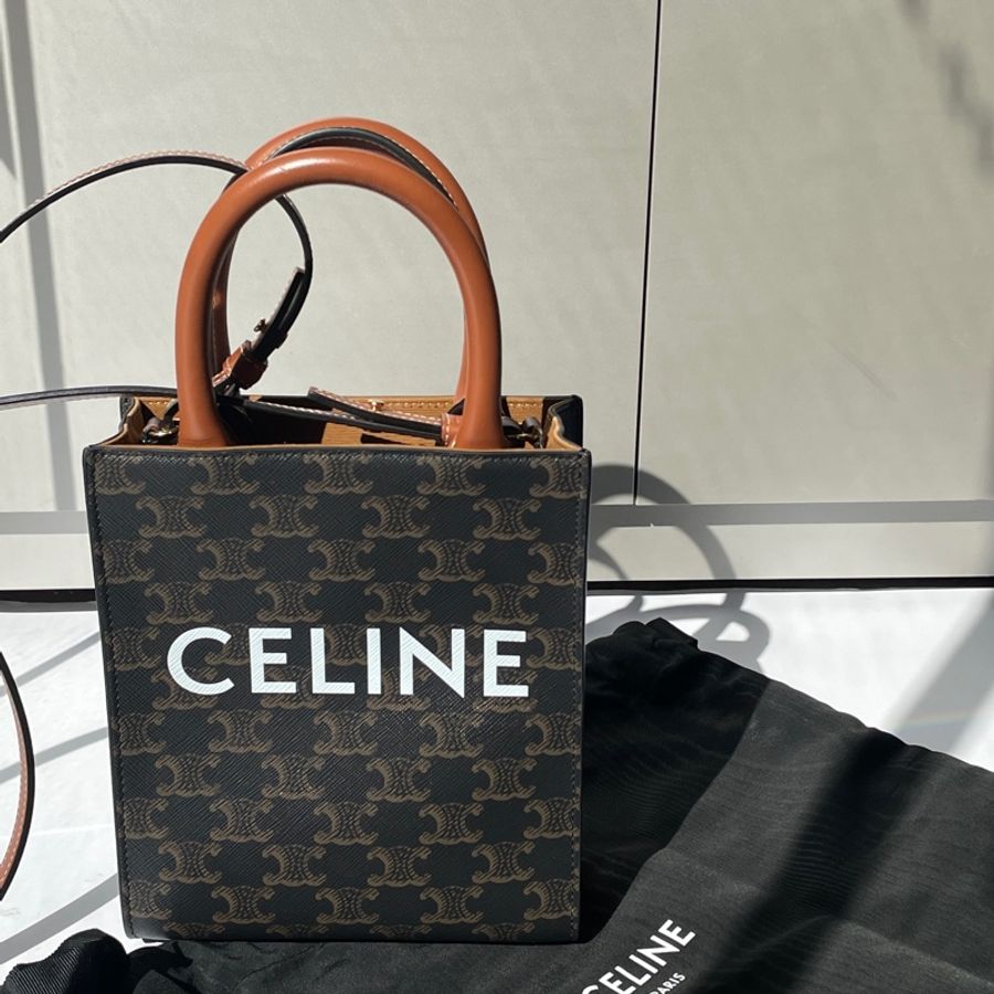 Celine TRIOMPHE帆布迷你型直式CABAS手袋-7