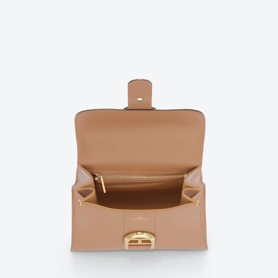 Delvaux Box 小牛皮 Brillant PM 包 奶茶棕色-7