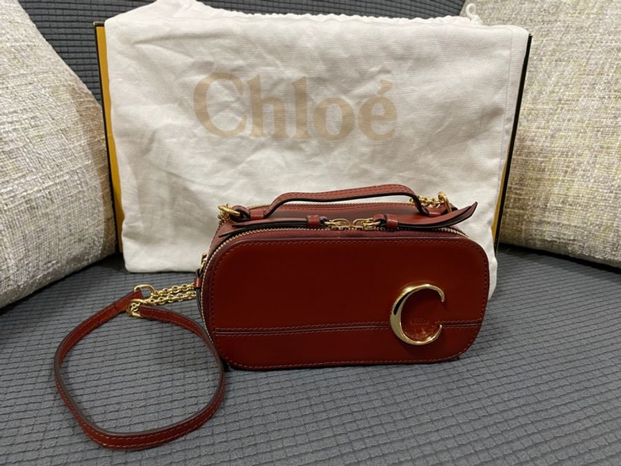 Chloe 蔻依  C Vanity 迷你款 C bag 相機包 棕色 咖啡色 熱門款 手提包-6
