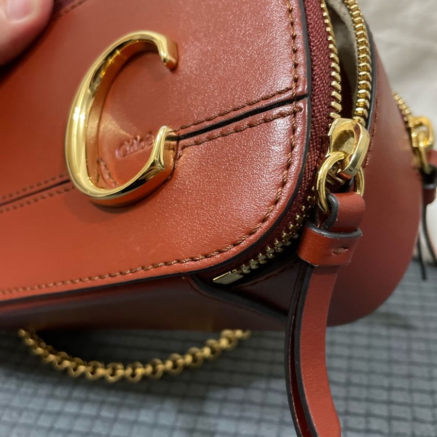 Chloe 蔻依  C Vanity 迷你款 C bag 相機包 棕色 咖啡色 熱門款 手提包-15
